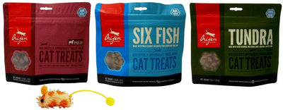 Orijen – Juego de juguetes para gatos secos al congelador, 3 sabores variados con juguete de ratón, 1 cada uno: Triple de hígado de cordero completo, 6 peces, Tundra - BESTMASCOTA.COM