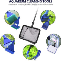 Toopify - Herramientas de limpieza para acuario, 6 en 1, kit de limpieza ajustable y limpiador de grava para tanque de peces, sifón para cambio de agua y limpiador de arena - BESTMASCOTA.COM