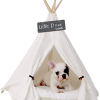 Little Dove Teepee Dog & Cat – Cama perro Tiendas de campaña portátil & Pet Casas Beige para Perros Pequeños Color 24 inch (con o sin cojín opcional) - BESTMASCOTA.COM