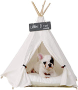Little Dove Teepee Dog & Cat – Cama perro Tiendas de campaña portátil & Pet Casas Beige para Perros Pequeños Color 24 inch (con o sin cojín opcional) - BESTMASCOTA.COM