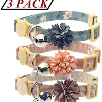 BoomBone Collar con diseño de flor de gato, 3 unidades, para perros pequeños con campana - BESTMASCOTA.COM