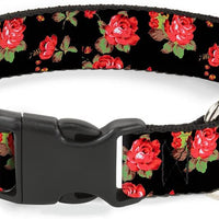 BUCKLE-DOWN 9 – 15" rosas rojas/de lunares turquesa collar de Clip de plástico - BESTMASCOTA.COM
