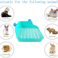 Kathson - Jaula de arena de animales pequeños, para entrenar en esquina, inodoro para mascotas, ideal para conejo, conejo, chinchilla, hurón, cobaya, hámster (color al azar) - BESTMASCOTA.COM