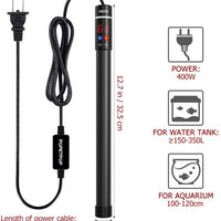 POPETPOP Calentador de acuario de 400 W, calentadores sumergibles de titanio para peceras con indicador inteligente de temperatura LED - BESTMASCOTA.COM
