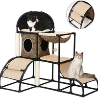 Árbol para gatos grandes, superestable con postes para arañar, hamaca para gatos con tubo de plástico extra grueso y franela cómoda, perchas acogedoras de 42 pulgadas - BESTMASCOTA.COM
