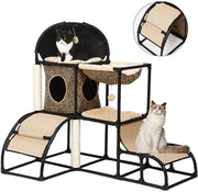 Árbol para gatos grandes, superestable con postes para arañar, hamaca para gatos con tubo de plástico extra grueso y franela cómoda, perchas acogedoras de 42 pulgadas - BESTMASCOTA.COM