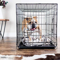 Jaula de metal plegable de doble puerta para perros, jaula de alambre con separador y bandeja para entrenamiento de mascotas, modelo de 2019 recién diseñado - BESTMASCOTA.COM