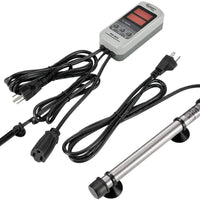 Higger - Calentador de titanio para acuario para agua salada y agua dulce, calentador digital sumergible con controlador externo IC y termómetro, para tanque de peces 5-120 galones - BESTMASCOTA.COM