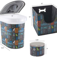 Paw Prints Products - Kit de iniciación de almacenamiento de alimentos y juguetes para mascotas, diseño de Wordplay - BESTMASCOTA.COM