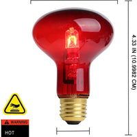 Bombilla infrarroja de calentamiento de luz roja de 75 W para mascotas 50 W UVA Spot Heat Lamp para reptiles y anfibios – Lizard Tortuga Snake Chameleon 2 unidades - BESTMASCOTA.COM