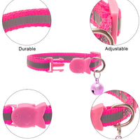 SCIROKKO - 6 collares reflectantes para gato con campana – diseño de hebilla de pescado ajustable y collar para gatito y cachorro - BESTMASCOTA.COM