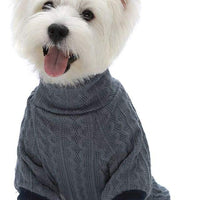 Fitwarm suéteres de cuello alto para perro, ropa de invierno para mascotas, abrigos para gatos, ropa azul - BESTMASCOTA.COM