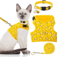 BINGPET Arnés para gato con correa y cuello para caminar, a prueba de escape, con correa de 59 pulgadas – Arneses de chaleco suave ajustable para gatos de tamaño mediano grande - BESTMASCOTA.COM