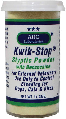 Arc laboratorios kwik-stop styptic en polvo para perros, gatos y pájaros, 14 g - BESTMASCOTA.COM