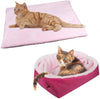 YUNNARL - Cama para gato (convertible) - Alfombrilla para gatos de pelo ligero y cálido, lavable a máquina, ideal para interiores de gatos, suelos, asientos traseros de coche, color rosa - BESTMASCOTA.COM