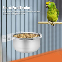 HEEPDD Stainless Steel Hanging Bowl Bird Food Feeding Dish Water Seed Feeder Bird Cage Accessories with Screw Attachment for Macaw African Greys Parakeet Cockatoo Cockatiel Conure Lovebird - BESTMASCOTA.COM