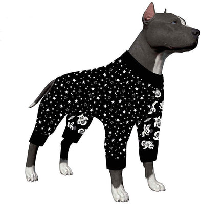 LovinPet Ropa para perro para Pitbull – Camisa de pijamas, perros grandes, ajuste delgado, ligero suéter de pijamas para perro, cobertura completa de pijamas para perro, espacio exterior con impresión de astronauta - BESTMASCOTA.COM