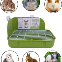 Humorous.P - Inodoro para mascotas, tamaño pequeño, forma de esquina, para animales pequeños, conejos, cobayas, galesaurios y hurones, material de plástico rectangular - BESTMASCOTA.COM