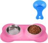 Hubulk - Cuencos para perros, 2 cuencos de acero inoxidable con alfombrilla de silicona antideslizante antiderrames + cuencos de agua y alimentos para alimentar perros pequeños, medianos, grandes, gatos, cachorros - BESTMASCOTA.COM