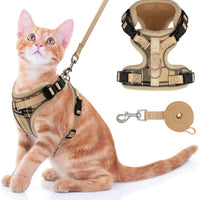 SCIROKKO - Arnés y correa para gato – Arnés ajustable para cachorro a prueba de fugas para exterior con correa reflectante 3M, malla suave con clip de metal para gato chaqueta para caminar para gatito conejo, A cuadros - BESTMASCOTA.COM