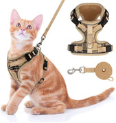 SCIROKKO - Arnés y correa para gato – Arnés ajustable para cachorro a prueba de fugas para exterior con correa reflectante 3M, malla suave con clip de metal para gato chaqueta para caminar para gatito conejo, A cuadros - BESTMASCOTA.COM