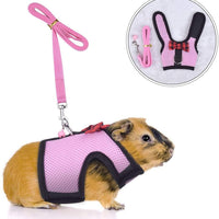 Small Pet Ferret Harness Lessh with Safe Bell, No Pull Comfort Padded Vest Durable Nylon Guinea Pig Harness and Leash Set Adjustable All Season for Rats, Iguana, Hamster, Bearded Dragon and Small Dog - BESTMASCOTA.COM