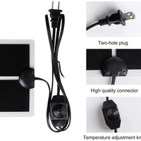 Wuhostam - Calentador térmico de 7 W 11 x 5.9 in, resistente al agua, con controlador de temperatura, ajuste de potencia debajo del tanque para terror terratenientes para mascotas, plántulas y animales pequeños, 2 unidades - BESTMASCOTA.COM