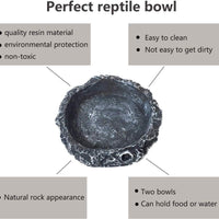 Tfwadmx - Cuenco de agua para reptiles, comedero de reptiles, con pinzas para tortuga, lagarto, dragón, rana, leopardo, gecko, serpiente, araña, camaleón (3 unidades) - BESTMASCOTA.COM