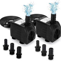 GROWNEER - Bomba sumergible de agua con boquilla para acuario, pecera, estanque, hidropónica, estatuaria, 550 GPH, 2 unidades. - BESTMASCOTA.COM