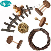 Juguetes para mascotas de cobaya, manzana natural y abedul, divertido juguete para ejercitar mancuernas, mantiene a tu pequeña mascota más cerca de la naturaleza, cuidado de los dientes molar, para chinchilla hámster conejos, pájaro, rata, gerbo. - BESTMASCOTA.COM