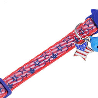 BoomBone Collar de gato patriótico con colgante de campana y bandera americana, collares para cachorros pequeños - BESTMASCOTA.COM