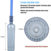MisteSun - Limpiador de acuario para acuario, bomba de vacío Siphon, cambiador de agua con cinta de control de flujo ajustable y cepillo de limpieza para acuario - BESTMASCOTA.COM