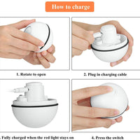 Pakoo Juguete interactivo para gato, juguete de gatito con ruedas automático, bola de movimiento recargable por USB, luz LED giratoria con función de temporizador, el mejor regalo para tu gatito - BESTMASCOTA.COM