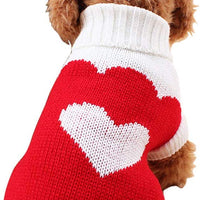 Chborchicen - Sudadera de punto para mascotas con diseño clásico de turtleneck para invierno, cálida, para cachorro, fresa y corazón, para perros - BESTMASCOTA.COM