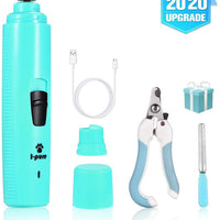 I-pure Artículos Amoladora de uñas para perros, cortadora eléctrica de uñas, 2 velocidades para mascotas, kit de aseo para perros, recargable, sin dolor, para perros pequeños y medianos, grandes - BESTMASCOTA.COM