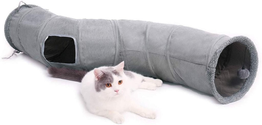 PAWZ - Túnel plegable para gato en forma de S (10.5 in de diámetro) - BESTMASCOTA.COM