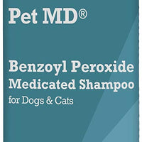 Champú medicado con peróxido de benzoilo para perros y gatos de Pet MD, eficaz para seborrea, caspa, sarna, alivio de picaduras de insectos, acné y foliculitis, aroma cítrico, de 12 onzas. - BESTMASCOTA.COM