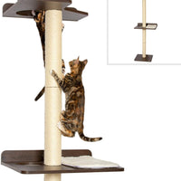 PetFusion Ultimate Cat Torre de escalada y árbol de actividad. (Postes de rascador de sisal alto, muebles de gato modernos montados en la pared, acabado espresso). 1 año de garantía para defectos de fabricante. - BESTMASCOTA.COM