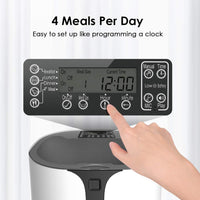 RICHDOG Alimentador automático para gatos, temporizador programable y control de porciones para cada comida, grabadora, enchufe de pared USB y baterías, alimentador automático para gatos para todos los animales pequeños (hasta 4 comidas/día 7 L) - BESTMASCOTA.COM