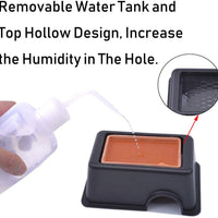 Tfwadmx Gecko Oculto, Reptile Ocultar Caja y Cueva Ocultar con Suministro de Agua para Lizards Serpientes Leopardo Gecko Arañas Rana - BESTMASCOTA.COM