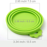 Juego de 3 tapas universales de silicona para comida de perros y gatos, 1 para 3 tamaños estándar sin BPA y lavavajillas, azul, verde y rosa - BESTMASCOTA.COM