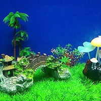 alwaysuc Pavilion Árbol decoración del tanque de peces adorno de acuario poli resina puente paisaje decoración tanque de peces adornos - BESTMASCOTA.COM