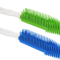 [2 piezas] Cepillo para quitar el pelo de las mascotas, el mejor cepillo para el coche y para detalles automáticos, cepillo portátil para perros y gatos, cepillo de masaje de goma para muebles, interior de coche, alfombra (azul y verde) - BESTMASCOTA.COM