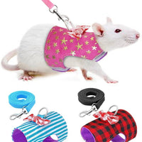 Stock Show - Arnés para caminar al aire libre para mascotas pequeñas y con correa para el pecho con diseño de lazo para decoración de conejo, hurones, conejos, conejos, hámster, cachorros, gatitos, ropa - BESTMASCOTA.COM