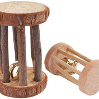 Wobe - Juego de 8 juguetes de chinchilla para ratas, conejos, conejos, gerbil y molar, de madera natural, pino de pino, para hacer ejercicios, pelotas de mascotas pequeñas - BESTMASCOTA.COM