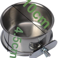 Pet Bird Alimentos Alimentación y agua potable Hanging Cup Clamp Holder acero inoxidable Bowl para colgar Parrot Macaw africana grises Budgies Periquito Cockatiels Conure Lovebirds Finch Paloma Jaula - BESTMASCOTA.COM