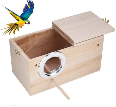 Tfwadmx - Caja de anidación de parakeet, caja de cría de pájaros, jaula de madera para Finch Lovebirds Cockatiel Budgie Conure loro, 8.0 in x 5.0 in x 5.0 in - BESTMASCOTA.COM