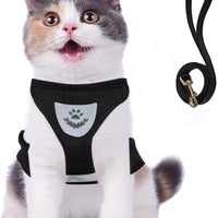 Arnés de gato y correa a prueba de escape y arnés para perro ajustable de malla suave para caminar con correa reflectante para mascotas, gatito, cachorro y conejo - BESTMASCOTA.COM