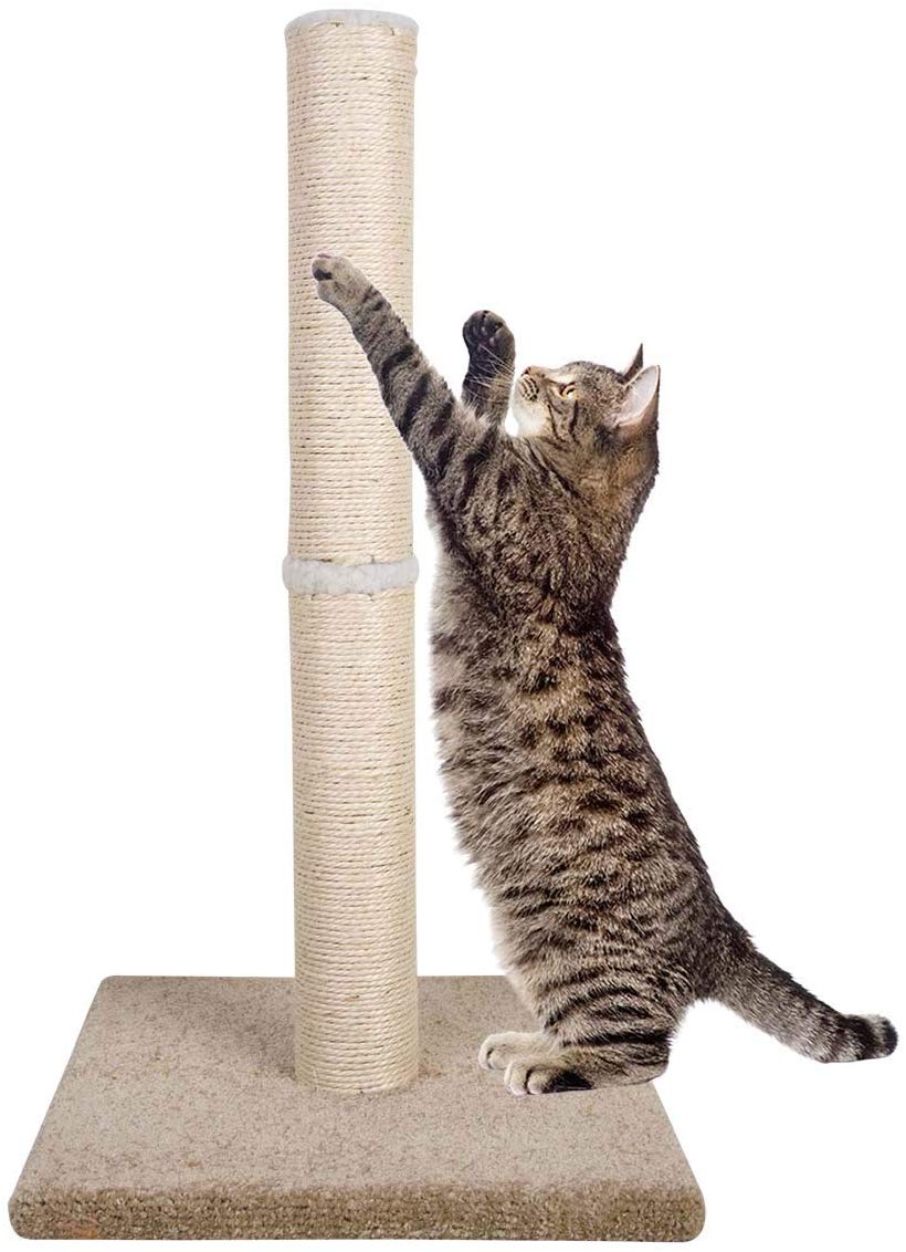 Dimaka Ultimate 29" de alto rascador de gato grande, poste de sisal natural y base pesada, rascador vertical completo - BESTMASCOTA.COM