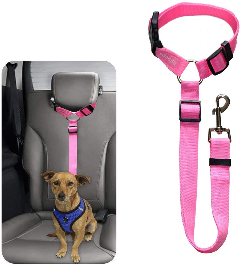 BWOGUE Cinturones de seguridad para perros y gatos, correas de seguridad  ajustables para reposacabezas de coche
